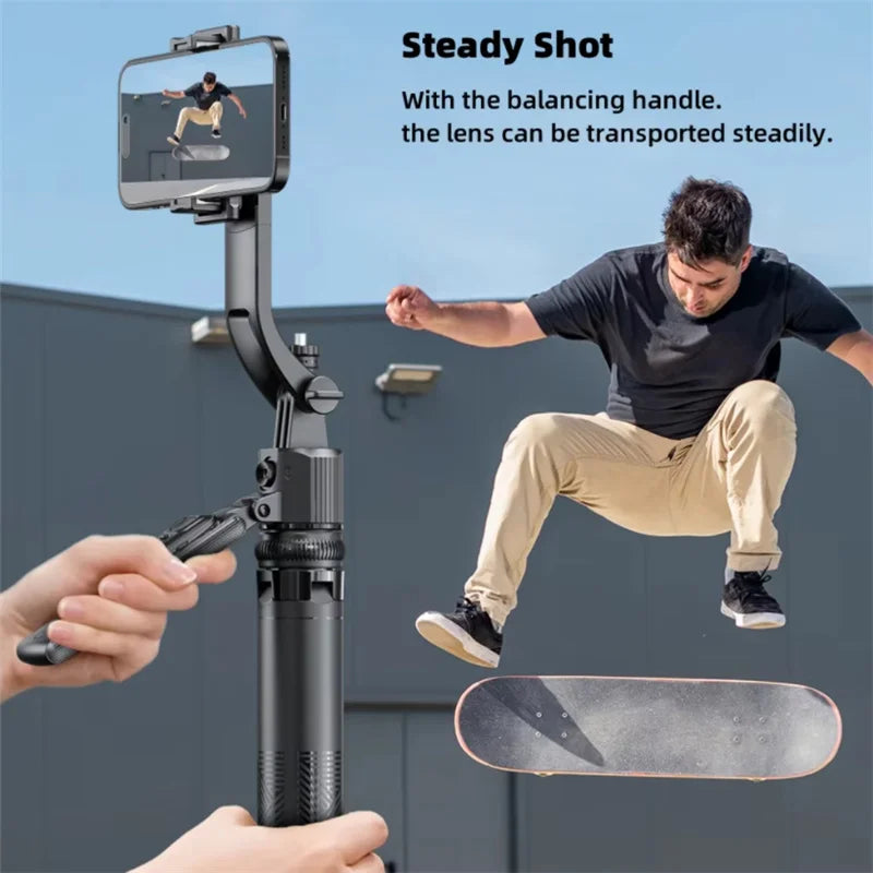 FGCLSY 5 in 1 Selfie Tripod Gimbal Stabilizer for Cell Phone 360°Auto-Rotation AI Tracking Shooting Quadrapod And Remote Control