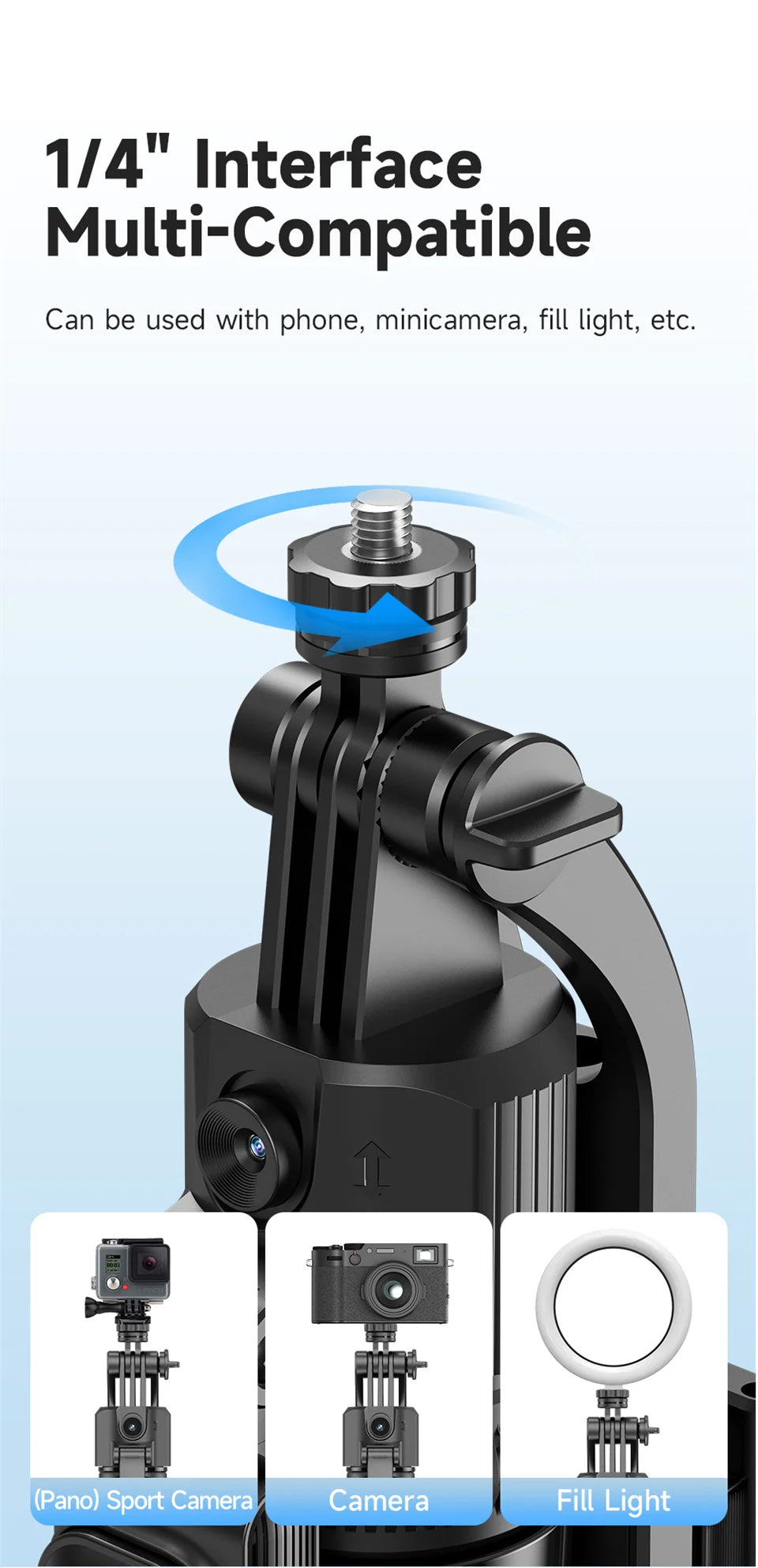 FGCLSY 5 in 1 Selfie Tripod Gimbal Stabilizer for Cell Phone 360°Auto-Rotation AI Tracking Shooting Quadrapod And Remote Control