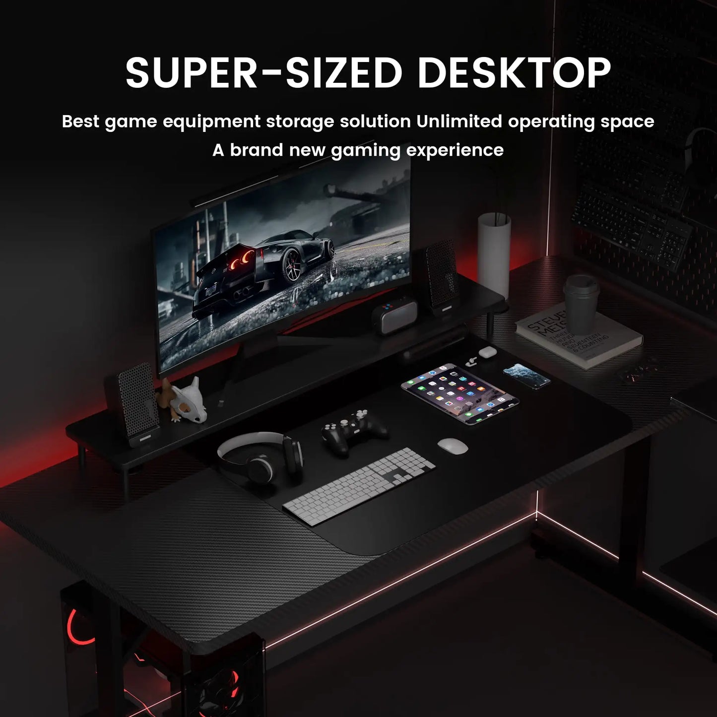 55" Large RGB Gaming Desk
