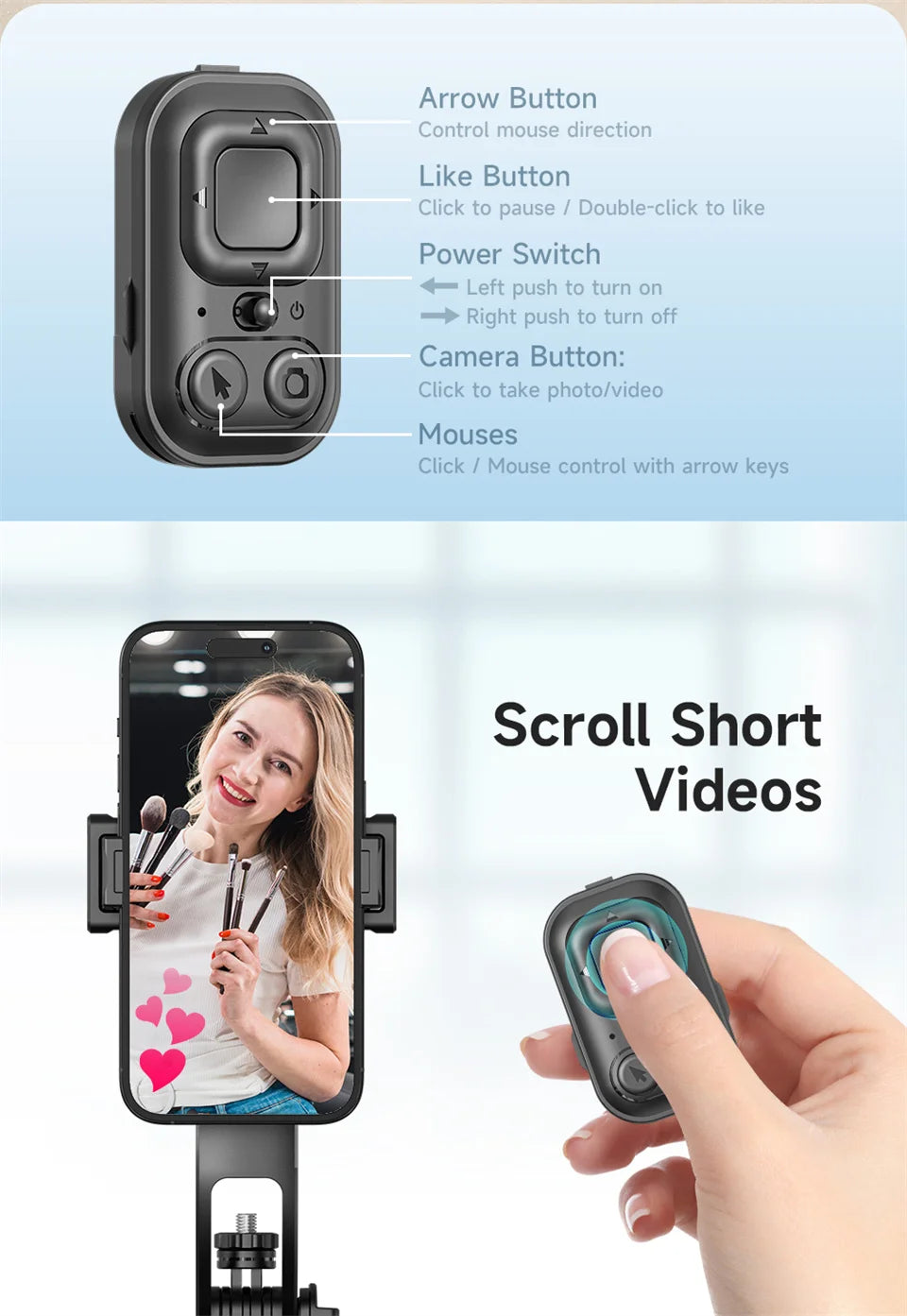 FGCLSY 5 in 1 Selfie Tripod Gimbal Stabilizer for Cell Phone 360°Auto-Rotation AI Tracking Shooting Quadrapod And Remote Control